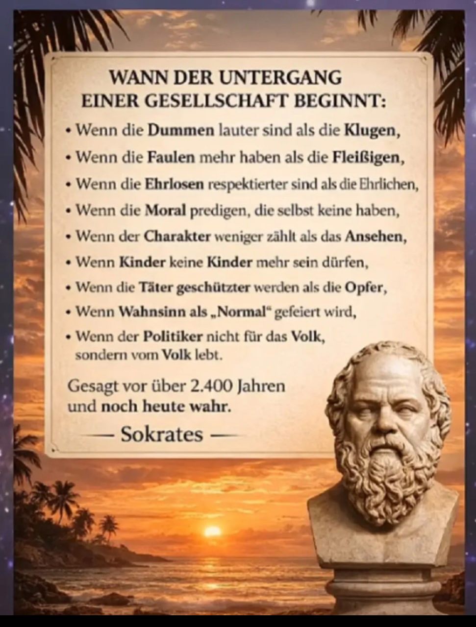 WANN DER UNTERGANG EINER GESELLSCHAFT BEGINNT – Socrates